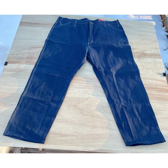 VTG. DICKIES Utility Jeans Denim Hammer Loop Rule Pocket Men's‎ Blue 46x30 USA - Picture 1 of 7